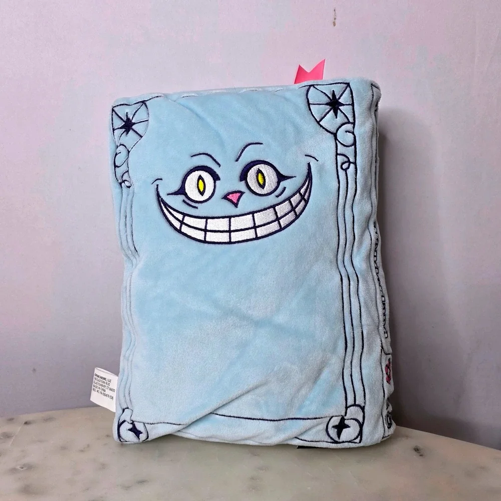 Punchkins Alice's Adventures in Wonderland Plush Book Pillow Blue Cheshire Cat